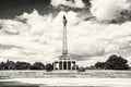 Slavin is the memorial monument and military cemetery in Bratislava, Slovakia, black and white Royalty Free Stock Photo