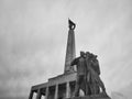 Slavin soviet monument Second World War Bratislava, black and white Royalty Free Stock Photo