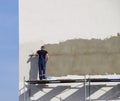 Plasterers Builders plastered wall in a commercial building. Wor Royalty Free Stock Photo