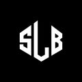 SLB letter logo design with polygon shape. SLB polygon and cube shape logo design. SLB hexagon vector logo template white and Royalty Free Stock Photo