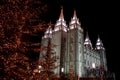 SLC Temple Christmas Royalty Free Stock Photo