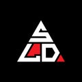 SLD triangle letter logo design with triangle shape. SLD triangle logo design monogram. SLD triangle vector logo template with red Royalty Free Stock Photo