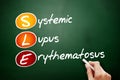 SLE - Systemic Lupus Erythematosus acronym, concept on blackboard