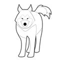 Sled husky dog of polar race cartoon style isolated on white background