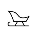 Sled icon vector. Sledding illustration sign. Winter sport symbol or logo. Royalty Free Stock Photo