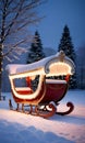 A Sled Sler With Lights On It. Generative AI Royalty Free Stock Photo