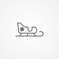 Sled vector icon sign symbol Royalty Free Stock Photo