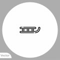 Sled vector icon sign symbol Royalty Free Stock Photo