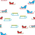 Sled, Winter Activity Vector Seamless Pattern Royalty Free Stock Photo