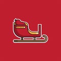 Sledge Christmas illustration Icon or striker  design Royalty Free Stock Photo
