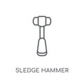 Sledge hammer linear icon. Modern outline Sledge hammer logo con