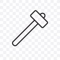 Sledge hammer vector linear icon isolated on transparent background, Sledge hammer transparency concept can be used for web and mo Royalty Free Stock Photo