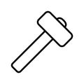 Sledge hammer vector linear icon isolated on white background.