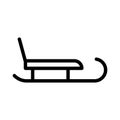 Sledge icon design in outline style. Vector illustration. Isolated.