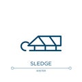 Sledge icon. Linear vector illustration from winter collection. Outline sledge icon vector. Thin line symbol for use on web and Royalty Free Stock Photo