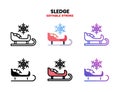 Sledge icon set with different styles. Royalty Free Stock Photo