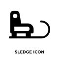 Sledge icon vector isolated on white background, logo concept of