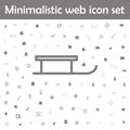 Sledge icon. Web, minimalistic icons universal set for web and mobile