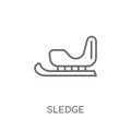 Sledge linear icon. Modern outline Sledge logo concept on white