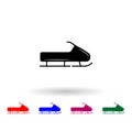 Sledge multi color icon. Simple glyph, flat vector of winter icons for ui and ux, website or mobile application Royalty Free Stock Photo