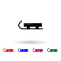 Sledge multi color icon. Simple glyph, flat vector of winter icons for ui and ux, website or mobile application Royalty Free Stock Photo