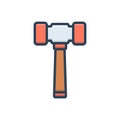 Color illustration icon for Sledgehammer, breakdown and tools