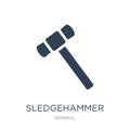 sledgehammer icon in trendy design style. sledgehammer icon isolated on white background. sledgehammer vector icon simple and Royalty Free Stock Photo