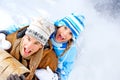 Sledging couple Royalty Free Stock Photo