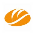 Smooth Abstract Bread Loaf Icon Logo for Bakery or Cafe Royalty Free Stock Photo