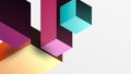 Sleek abstract design featuring isometric 3D blocks in a clean, modern composition. Perfect for tech-inspired themes Royalty Free Stock Photo
