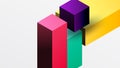 Sleek abstract design featuring isometric 3D blocks in a clean, modern composition. Perfect for tech-inspired themes Royalty Free Stock Photo
