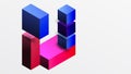 Sleek abstract design featuring isometric 3D blocks in a clean, modern composition. Perfect for tech-inspired themes Royalty Free Stock Photo