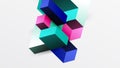 Sleek abstract design featuring isometric 3D blocks in a clean, modern composition. Perfect for tech-inspired themes Royalty Free Stock Photo