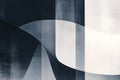 A sleek abstract design with a monochromatic palette and subtle texture. The composition features