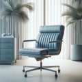 Blue modern office chair, in office environment Royalty Free Stock Photo