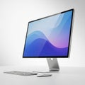 Sleek apple imac desktop computer with modern keyboard and mouse perfect for home office or creative studio white background Royalty Free Stock Photo