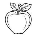 Sleek apple outline icon in vector format, a versatile addition to modern designs