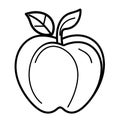 Sleek apple outline icon in vector format, a versatile addition to modern designs