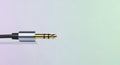 Sleek Audio Jack: Silver, Gold, and Black on Gradient Background Royalty Free Stock Photo