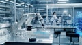 Automated Laboratory Featuring Advanced Machines Working with Gene Editing Techniques in a High-Tech Research Environment