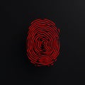 Sleek Biometric Icon with Thick Lines on Red.