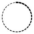 Sleek Black Dashed Circle Geometric Pattern in Simple Outline