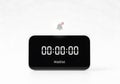 Modern black digital timer displaying zero time against a clean white background Royalty Free Stock Photo