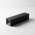 Sleek Black Rectangular Prism Object with Geometric Interior on White Background image photo Royalty Free Stock Photo