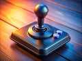 Sleek Black Gaming Joystick on a Desk TopDown View of a Powerful Input Device for Console and PC