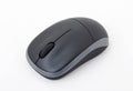 Sleek black and gray computer mouse from above