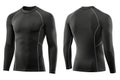 Sleek black long-sleeve athletic compression shirt for peak performance and comfort Royalty Free Stock Photo