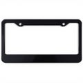 Sleek Black Metal Car License Plate Frame Isolated Against White Backdrop Royalty Free Stock Photo