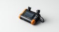 A sleek black and orange electronic device with a touchscreen display ideal for monitoring data in various applications