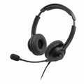 High-quality black over-ear headset with microphone for professional communication and gaming Royalty Free Stock Photo